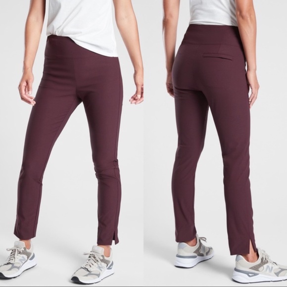Athleta Pants - Athleta Wander Slim Ankle Pants Athletic Burgundy SZ 2